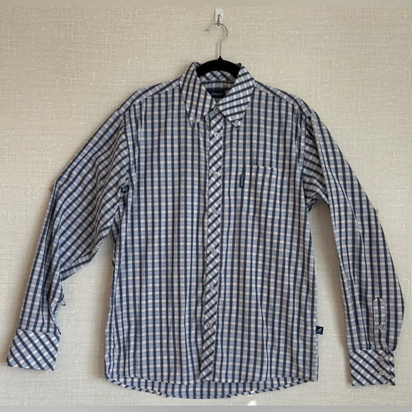 Kangol Mens Button Down Plaid Long Sleeve Shirt UK Size Medium - Picture 1 of 13